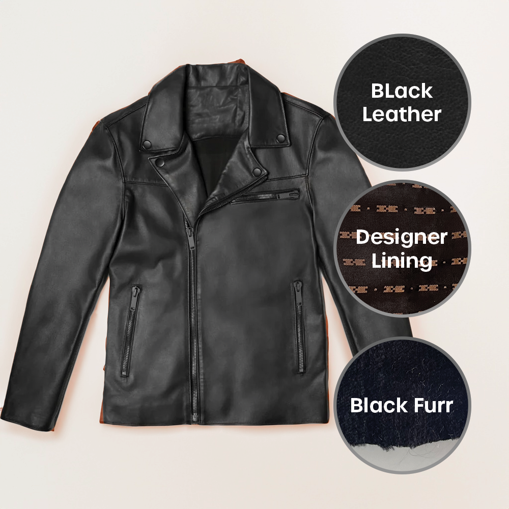 Oro Nero Men's Biker Jacket 2